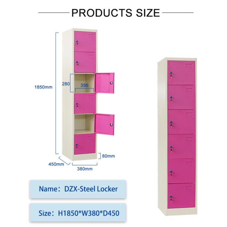 6 Compartment steel Locker size