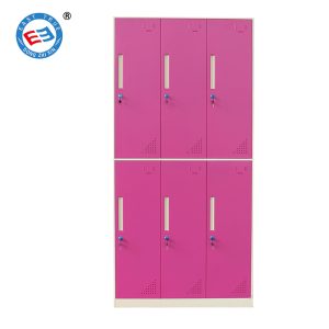 Pink Steel 6 Doors Gym Locker