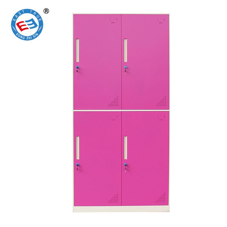 Pink Steel 4 Door Storage Lockers