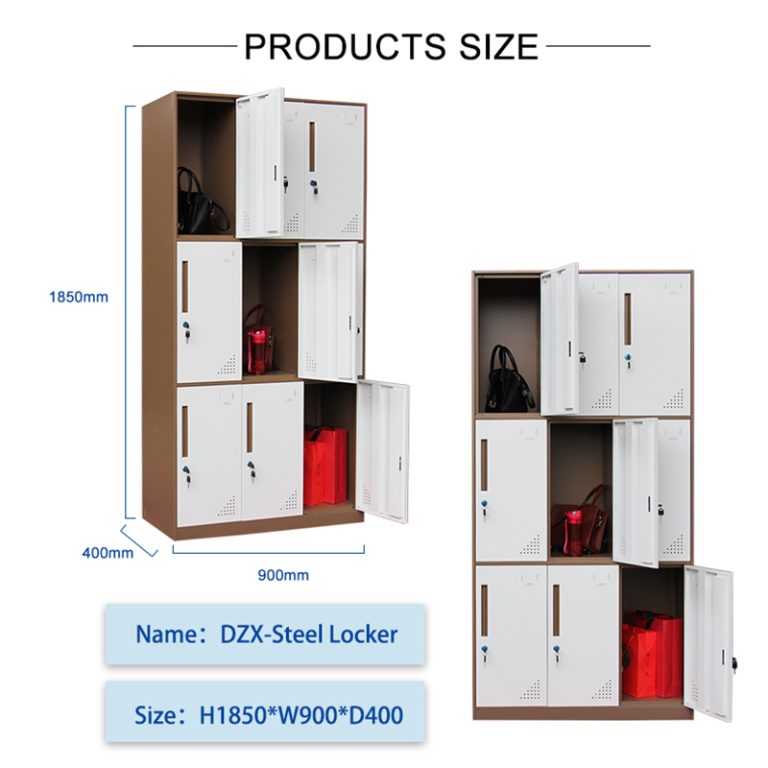 Steel 9 Doors Locker sizes