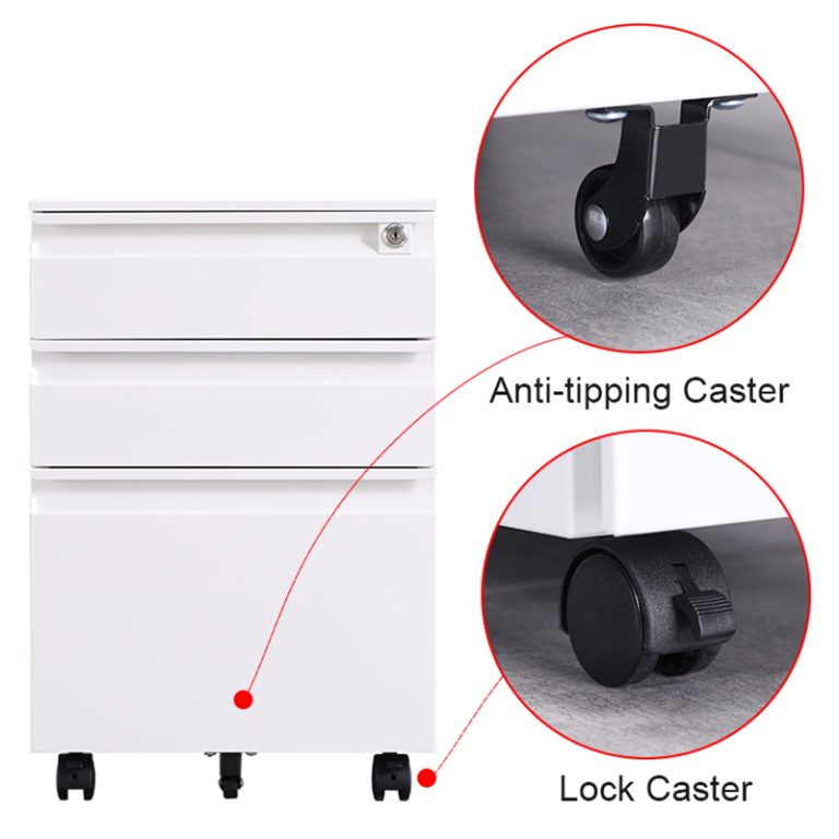 mobile file cabinet white