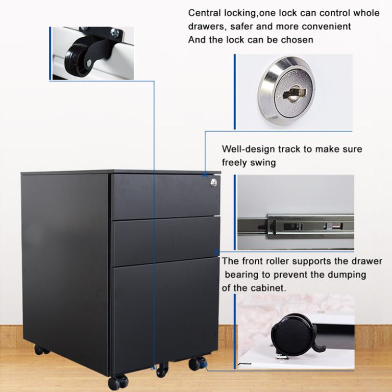 mobile storage cabinet black