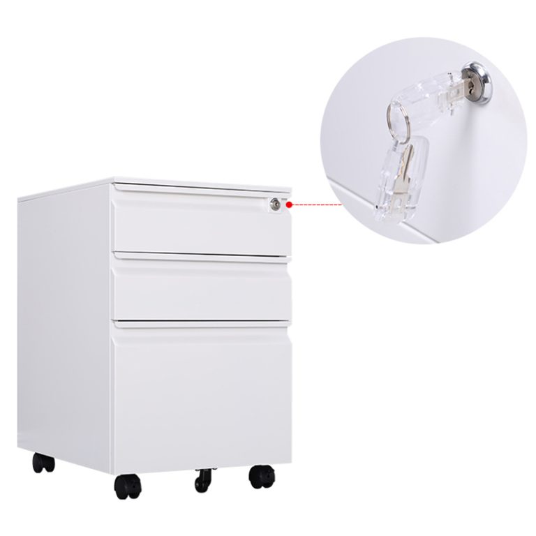 white 3 drawer file cabinet