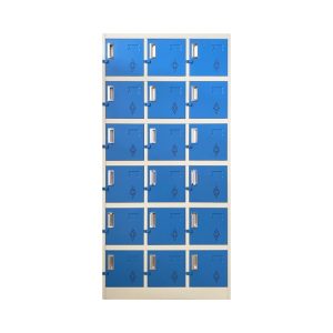 blue 18 door steel locker cabinet