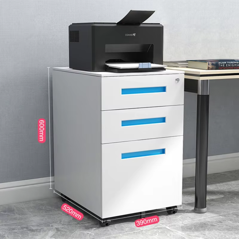 3 drawer mobile filing cabinet