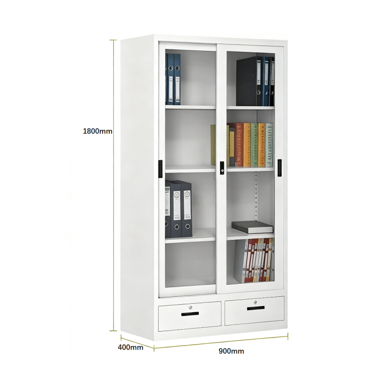 Dongzhixin Glass Door Cabinet with Drawer
