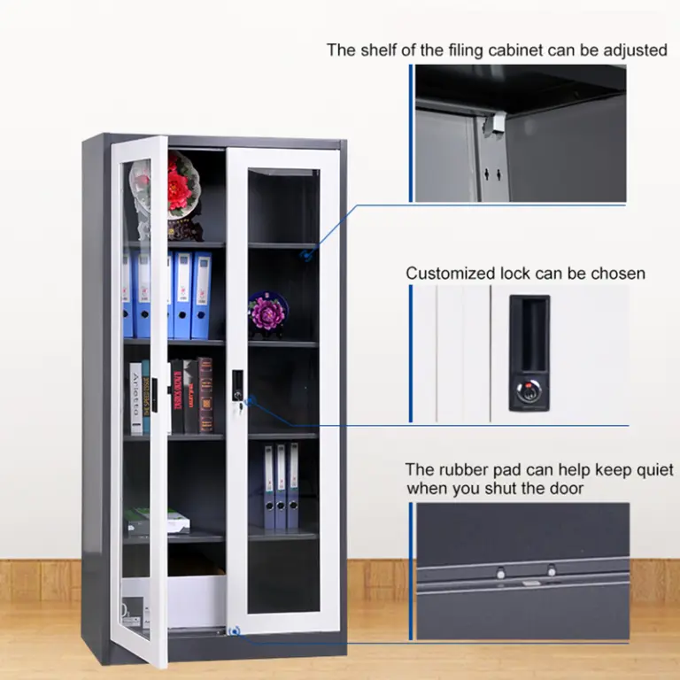 glass door metal office filing cabinets