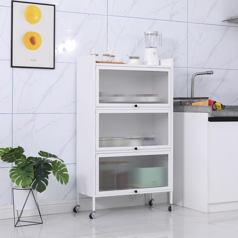 white storage cabinet for kitchen
