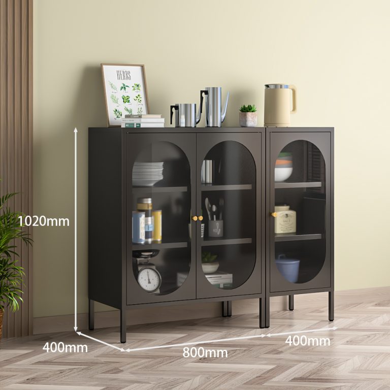 black kitchen storage sideboard