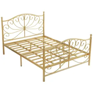 Gold Single Metal Iron Frame Bed