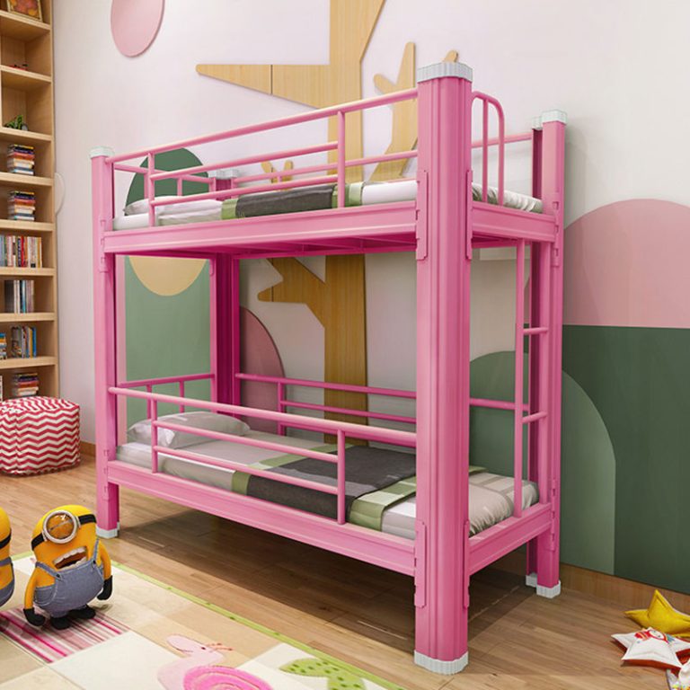 pink twin bunk beds for children