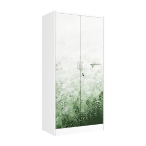 2 door steel printed wardrobe closet