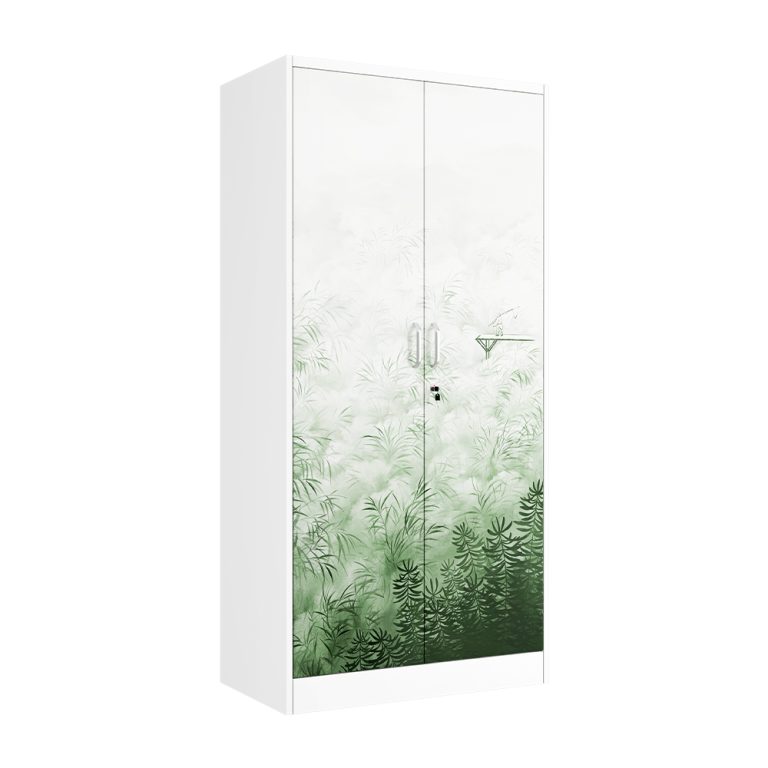 2 door steel printed wardrobe closet