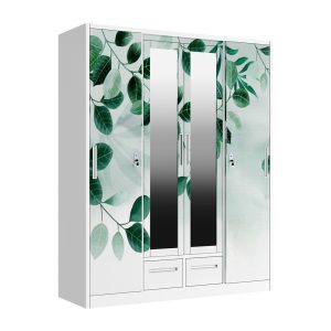 4-door metal printed lockable wardrobe