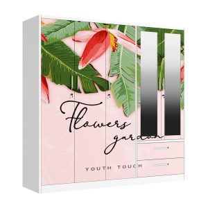 5 door printed wardrobe with Lock