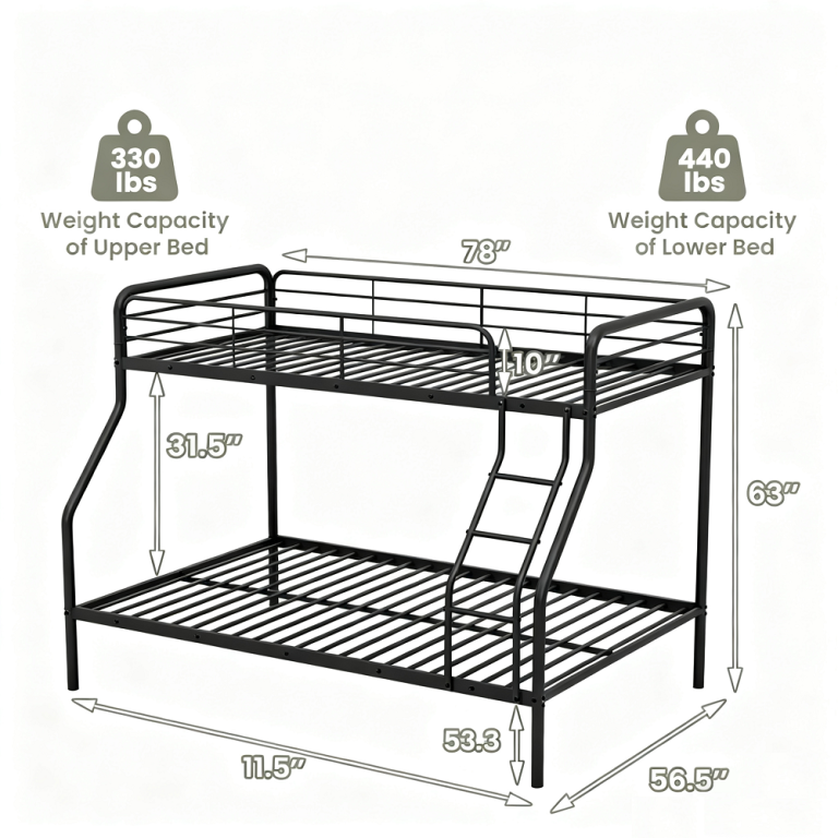 Bunk Beds Twin Over Full Dimensions