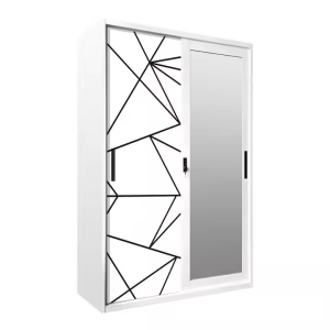 Steel Armoire Wardrobe with Mirror
