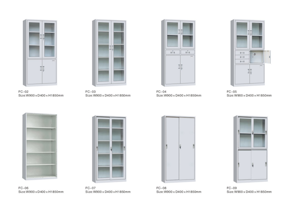 Double-Door File Cabinet with Glass Doors