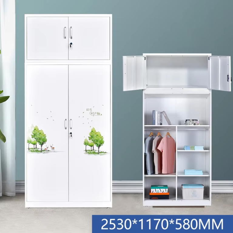Metal Wardrobe with Upper Cabinet