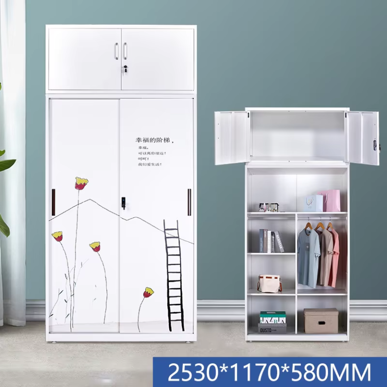 Steel Wardrobe with Top Cabinet