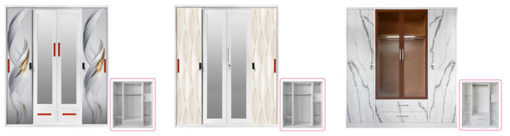4 door steel wardrobe