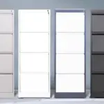 steel four drawer file cabinet