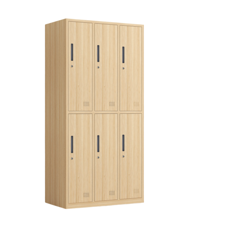6 door wood grain transfer steel locker