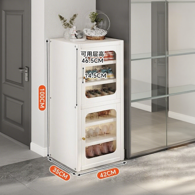 2 door 6 tier shoe cabinet for small spaces