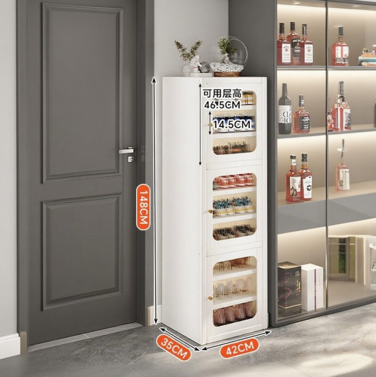 3 door 9 tier shoe cabinet for small spaces