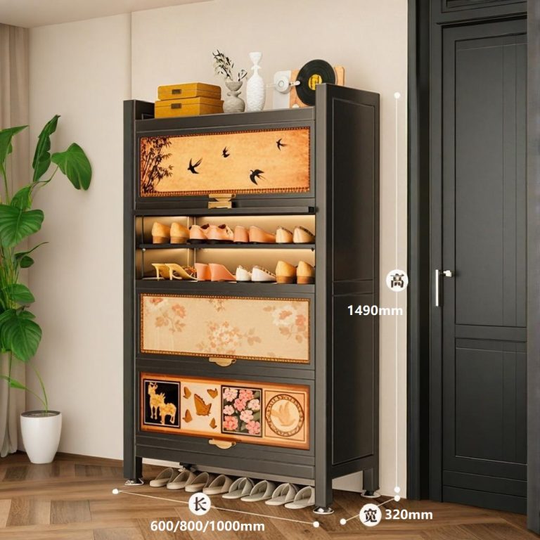 4 door shoe cabinet storage