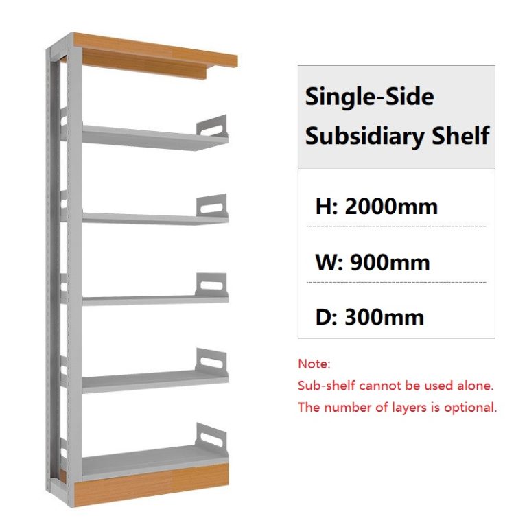 5 layers library bookshelf single-side sub shelf