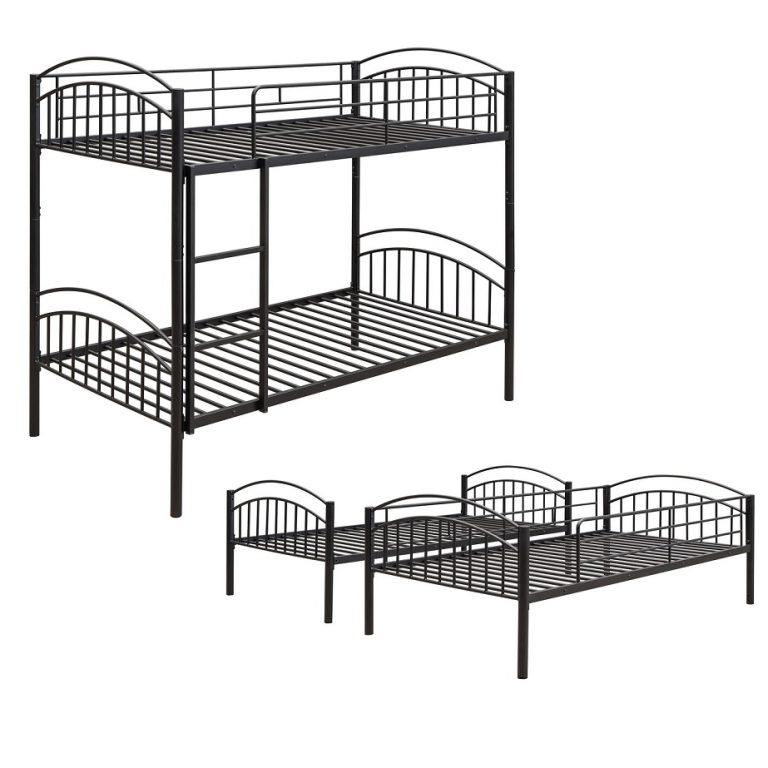 metal bunk bed with detachable frames