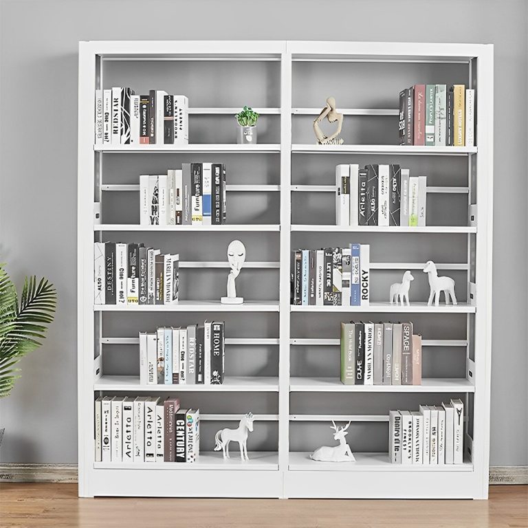 steel library book shelves