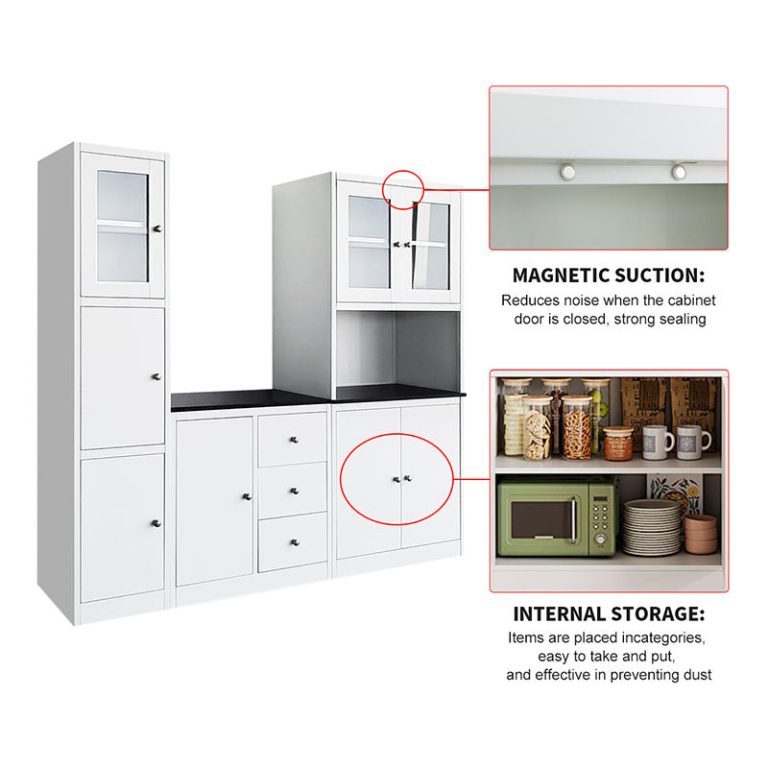 tall white kitchen cabinets