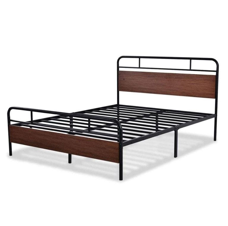 wood and metal bed frame