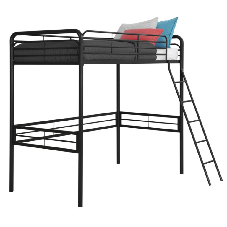 black metal loft bed