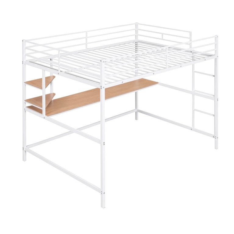 metal loft bed with desk