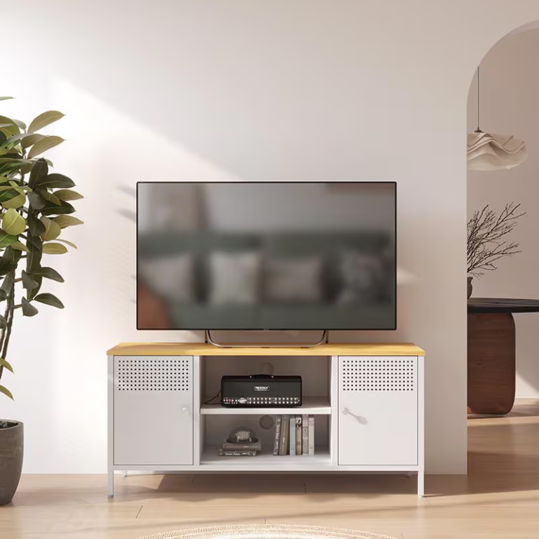 metal tv stand for storage