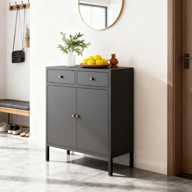 small metal storage cabinet with drawers