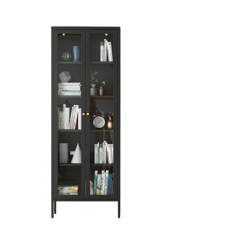 Black Glass Door Cabinets with Feet