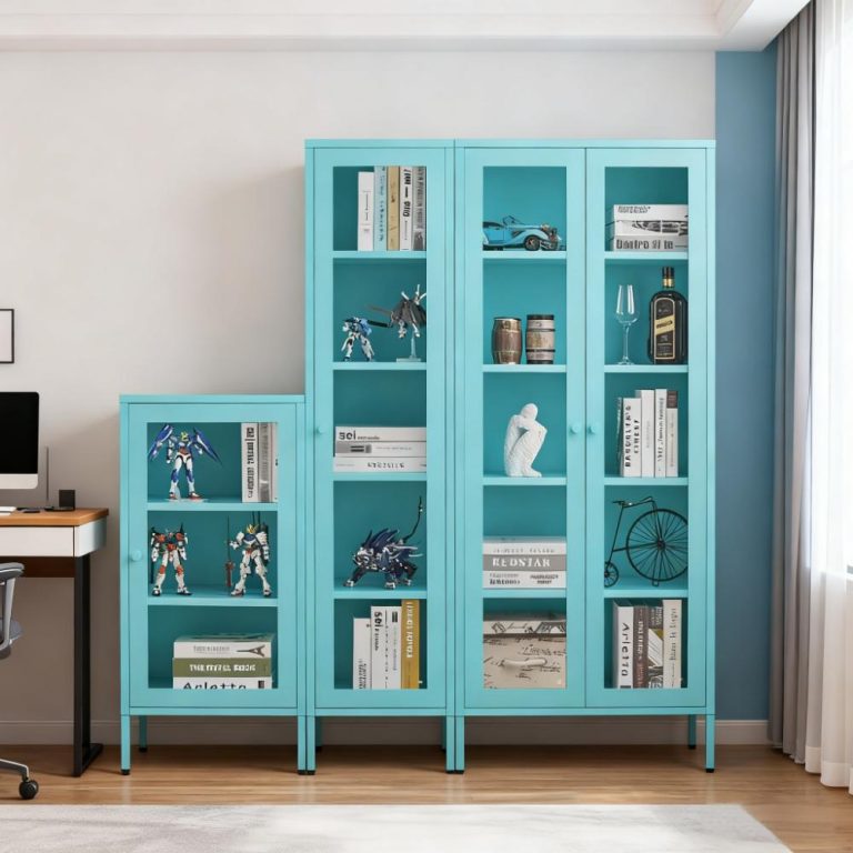 Glass Door Cabinet with Legs