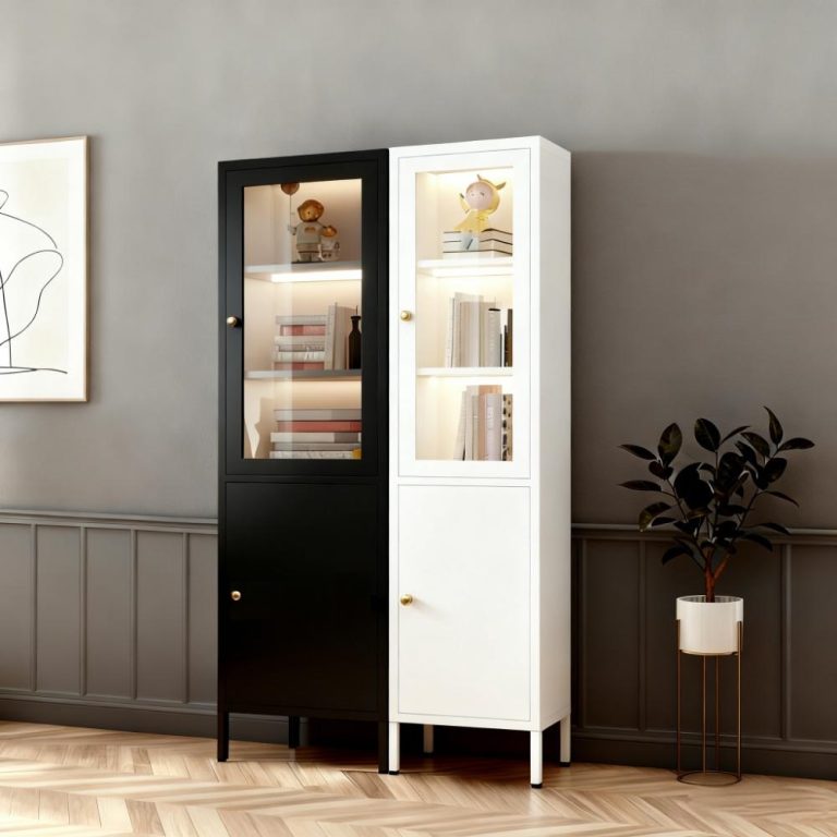 Glass Door Modern Storage Cabinet