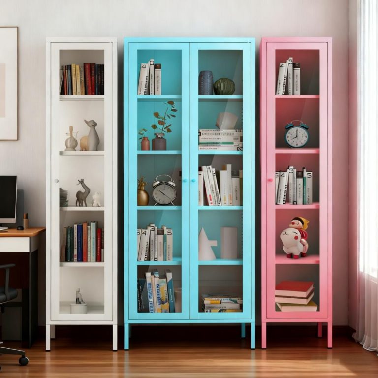 Glass Door Storage Cabinets with Feet