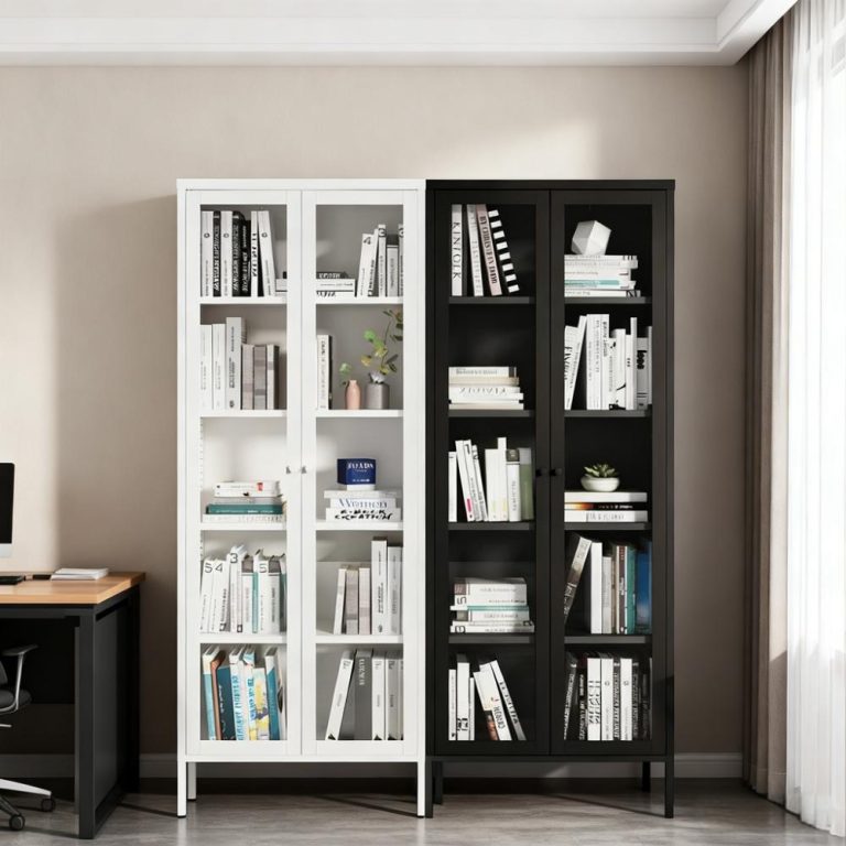 Glass Double Door Cabinets with Feet