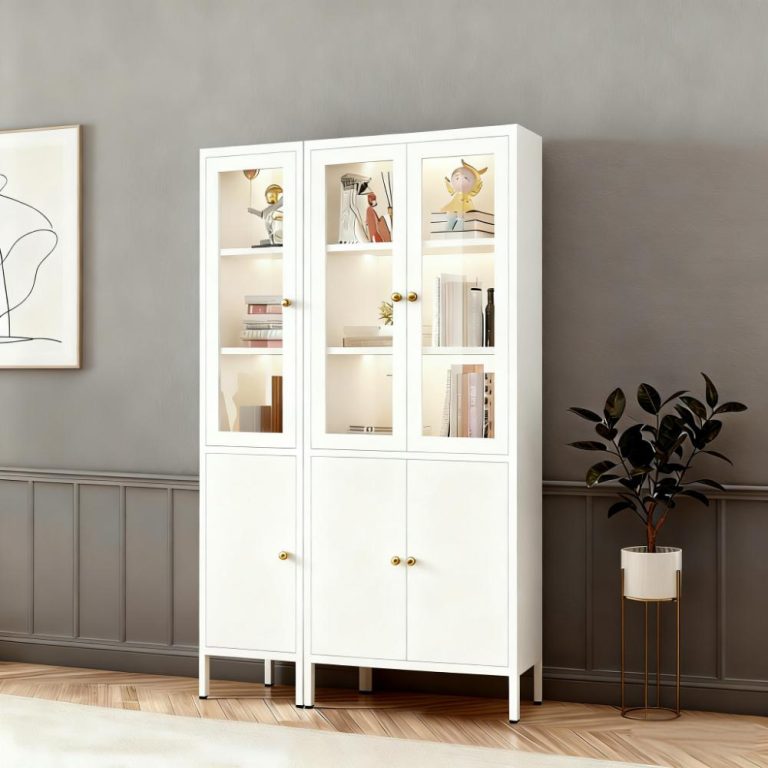 Modern Storage Cabinets with Glass Doors
