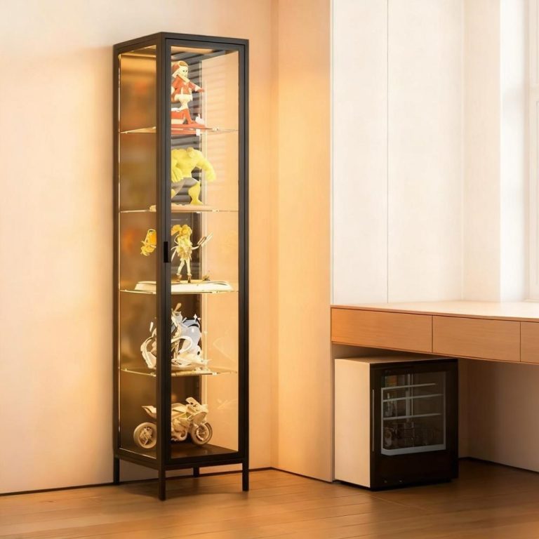 Single Door Glass Display Showcase Cabinet