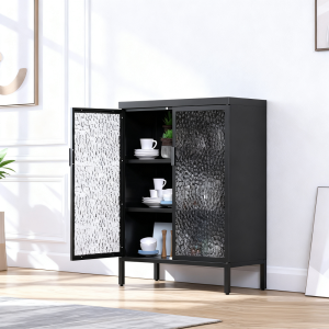 Storage Cabinet with Glass Doors