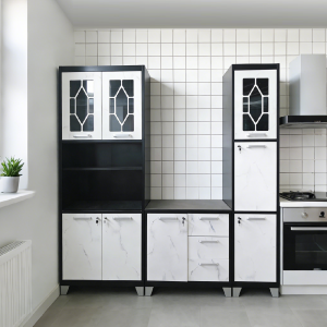 Metal Kitchen Storage Cabinet with Countertop