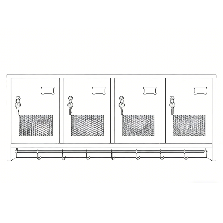4 Door Wall Mounted Lockers