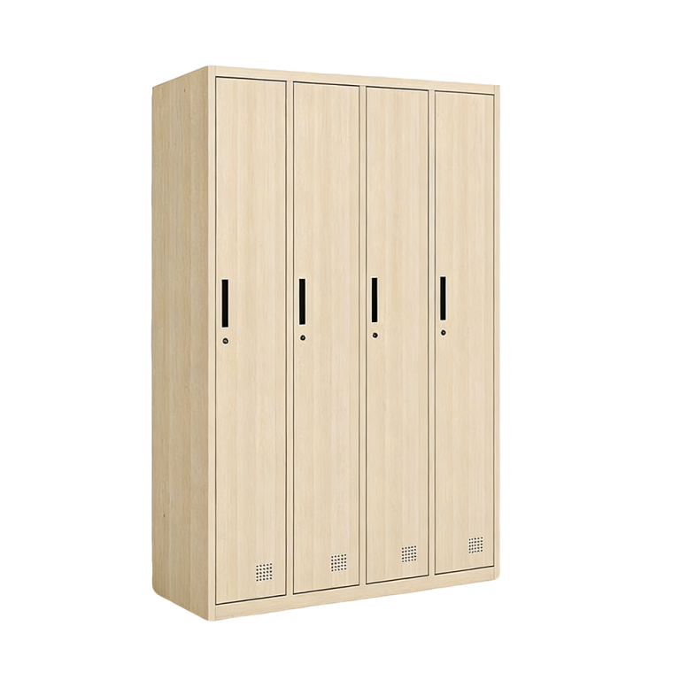 Wood Grain 4-Door Metal Lockers